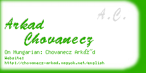 arkad chovanecz business card